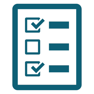 Icon of a checklist with checked boxes
